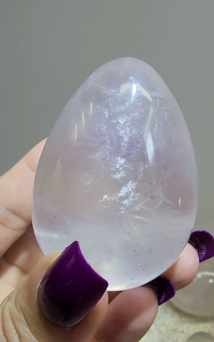 HQ Ice Rose Quartz Egg from Madagascar