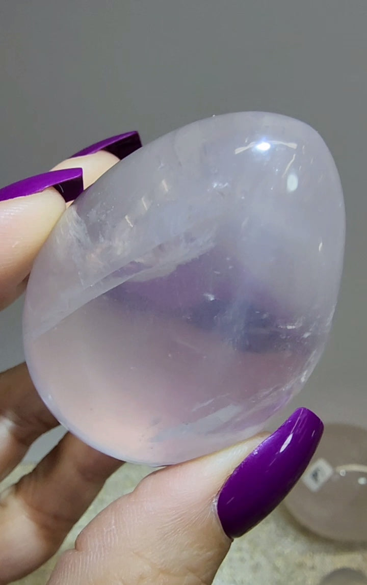 HQ Ice Rose Quartz Egg from Madagascar