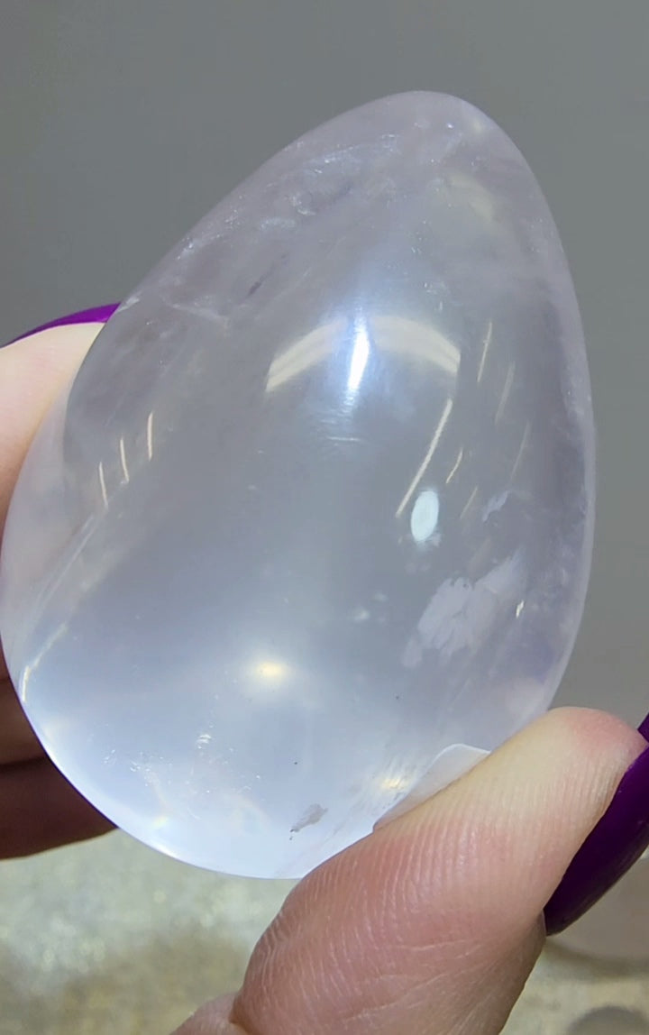 HQ Ice Rose Quartz Egg from Madagascar