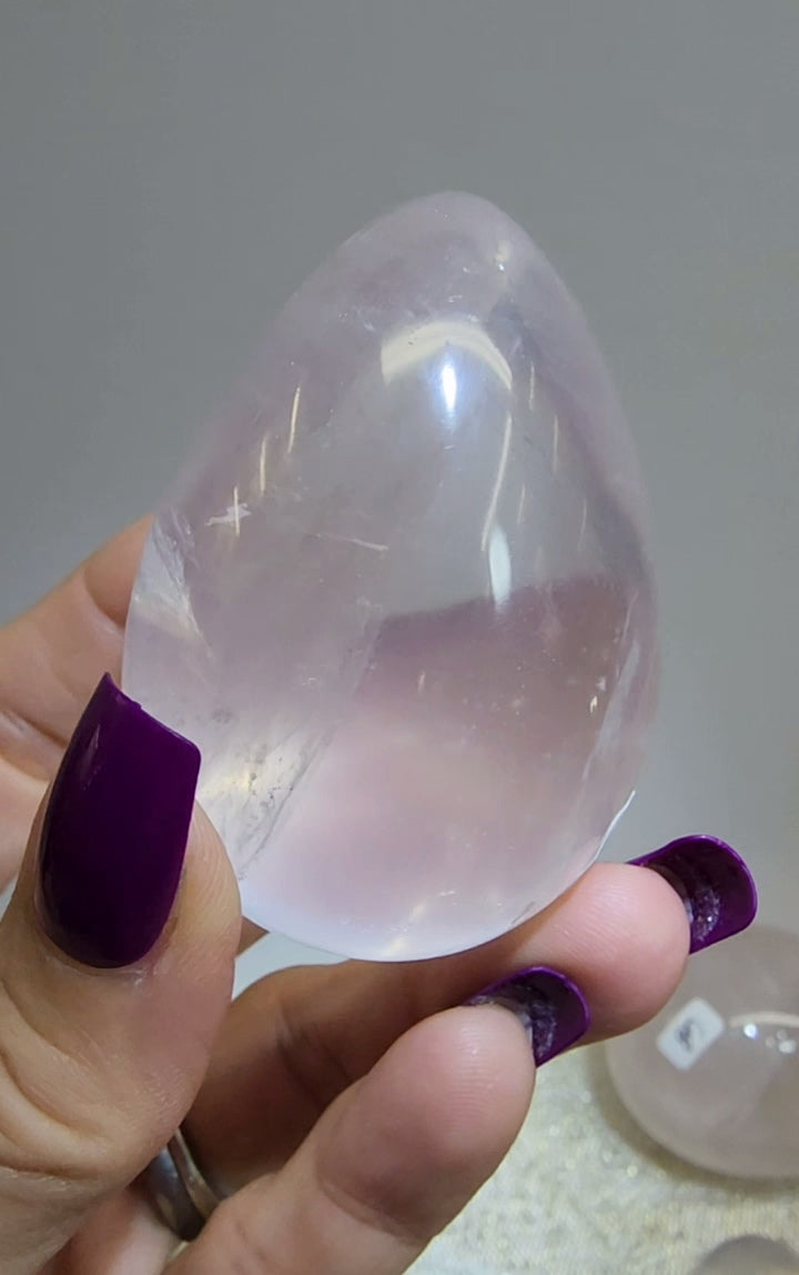 HQ Ice Rose Quartz Egg from Madagascar