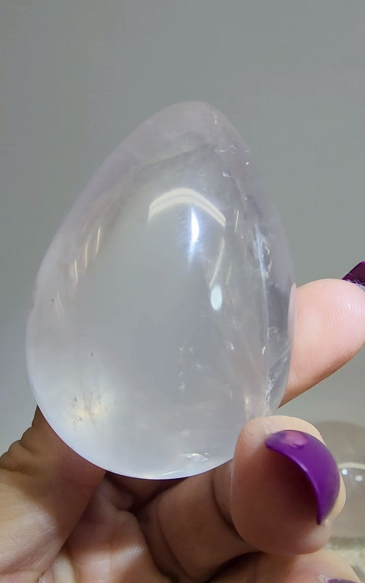 HQ Ice Rose Quartz Egg from Madagascar