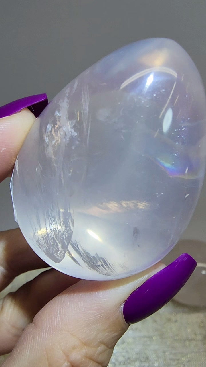 HQ Ice Rose Quartz Egg from Madagascar