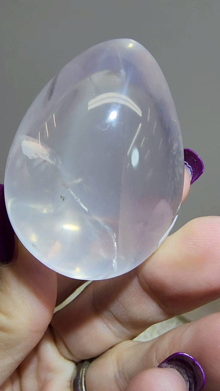HQ Ice Rose Quartz Egg from Madagascar