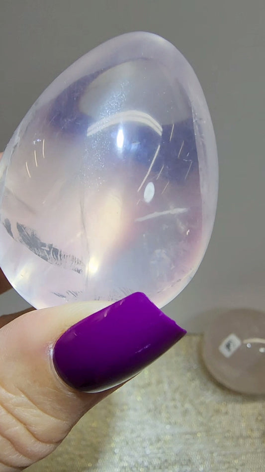 HQ Ice Rose Quartz Egg from Madagascar