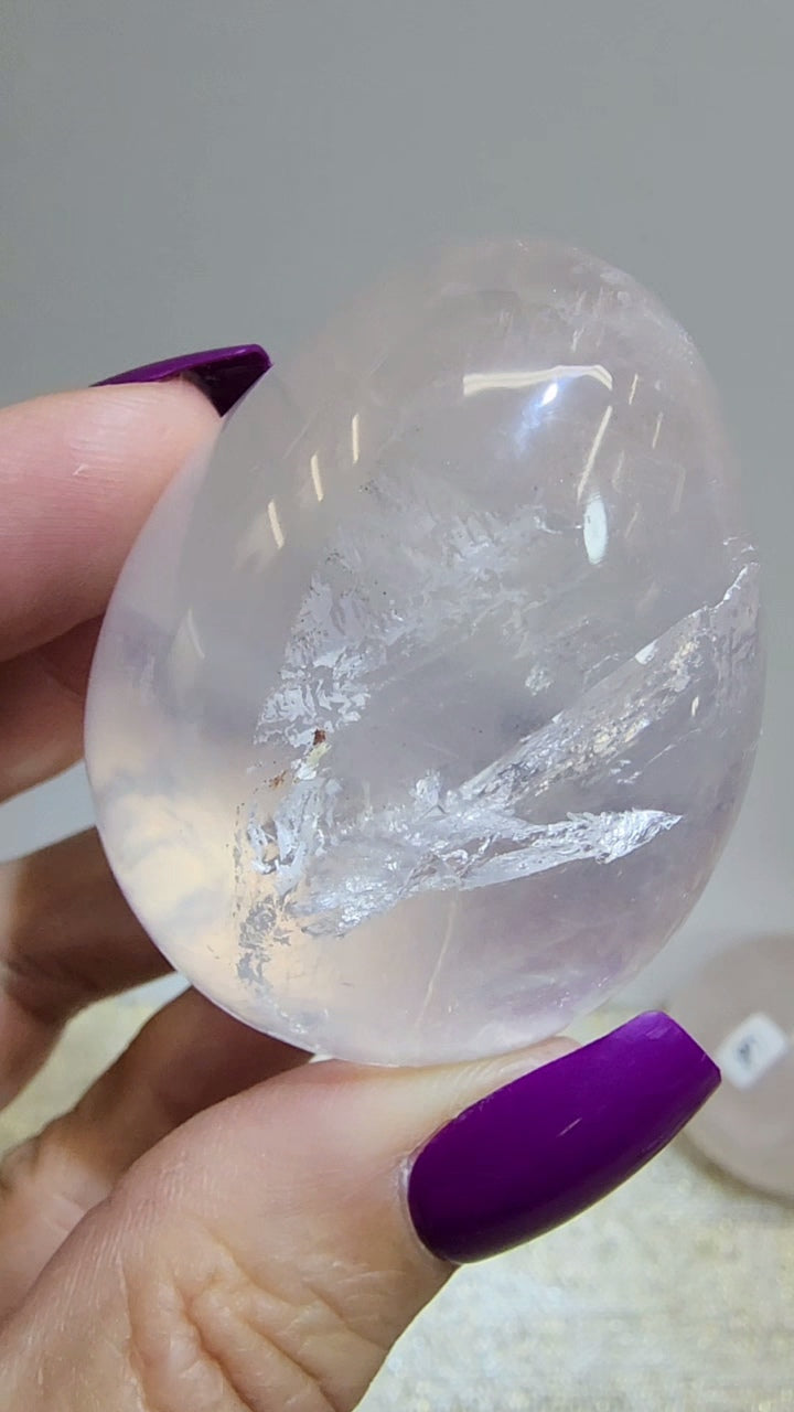 HQ Ice Rose Quartz Egg from Madagascar