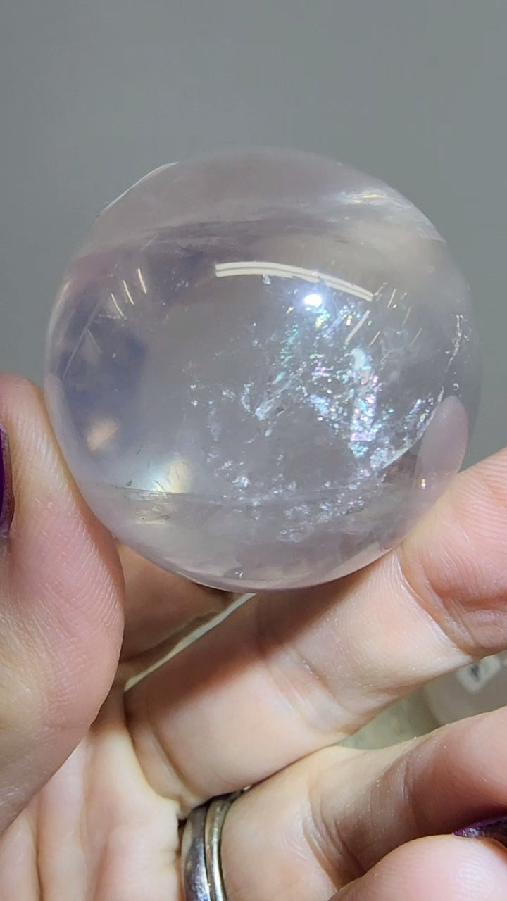 HQ Ice Rose Quartz Egg from Madagascar