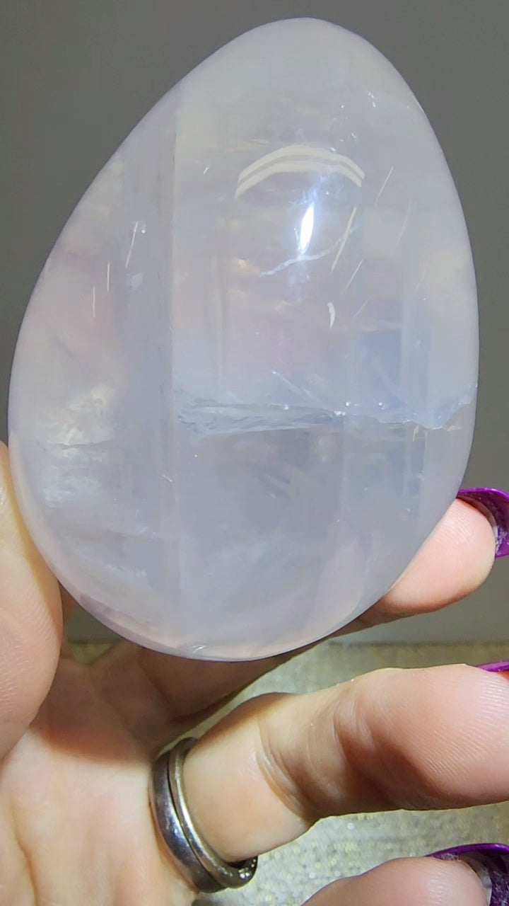 HQ Ice Rose Quartz Egg from Madagascar