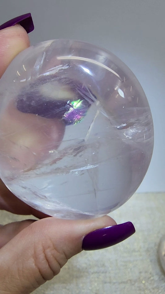HQ Ice Rose Quartz Palm from Madagascar