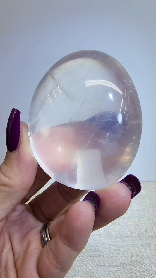 HQ Ice Rose Quartz Palm from Madagascar