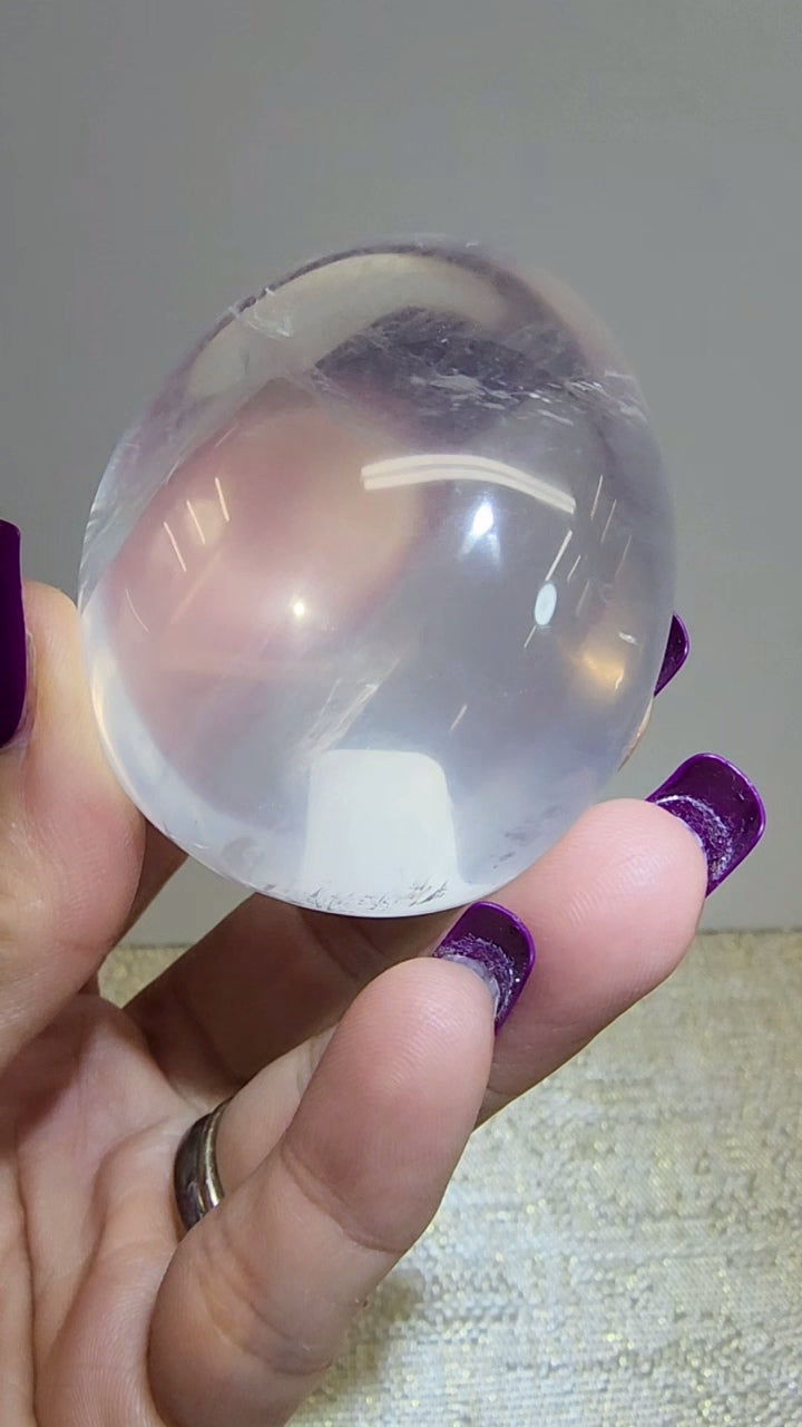 HQ Ice Rose Quartz Palm from Madagascar