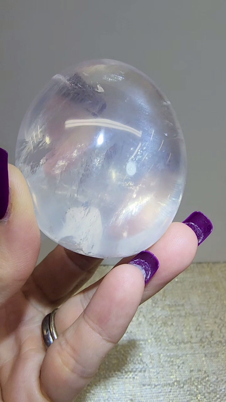 HQ Ice Rose Quartz Palm from Madagascar