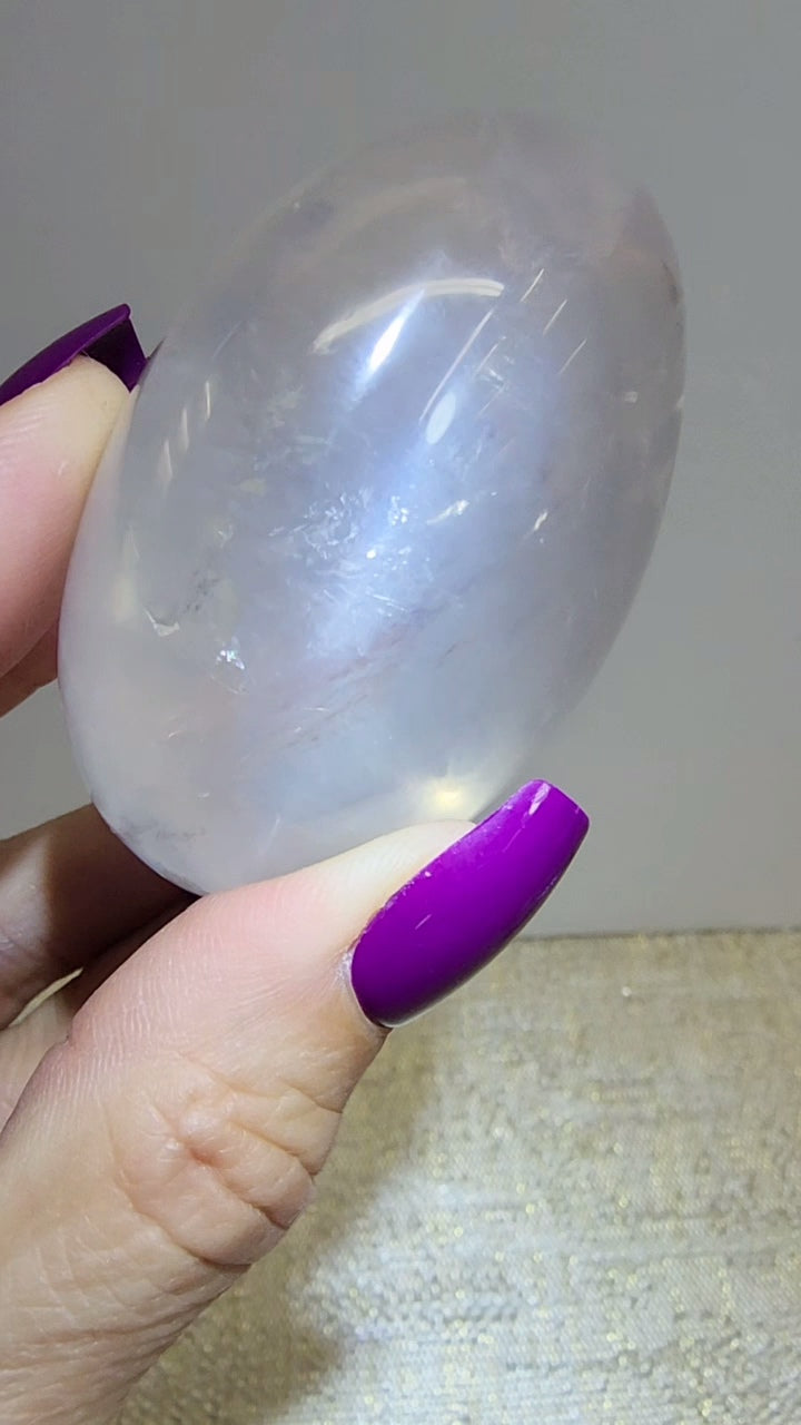 HQ Ice Rose Quartz Palm from Madagascar