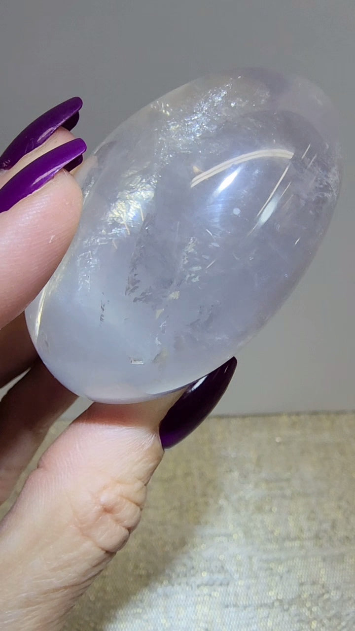 HQ Ice Rose Quartz Palm from Madagascar