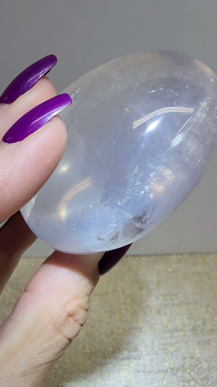 HQ Ice Rose Quartz Palm from Madagascar