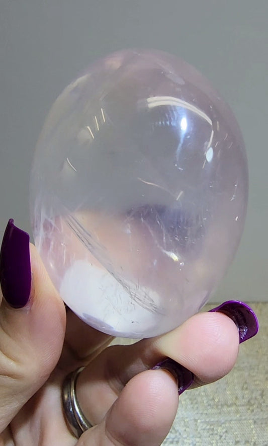 HQ Ice Rose Quartz Palm from Madagascar