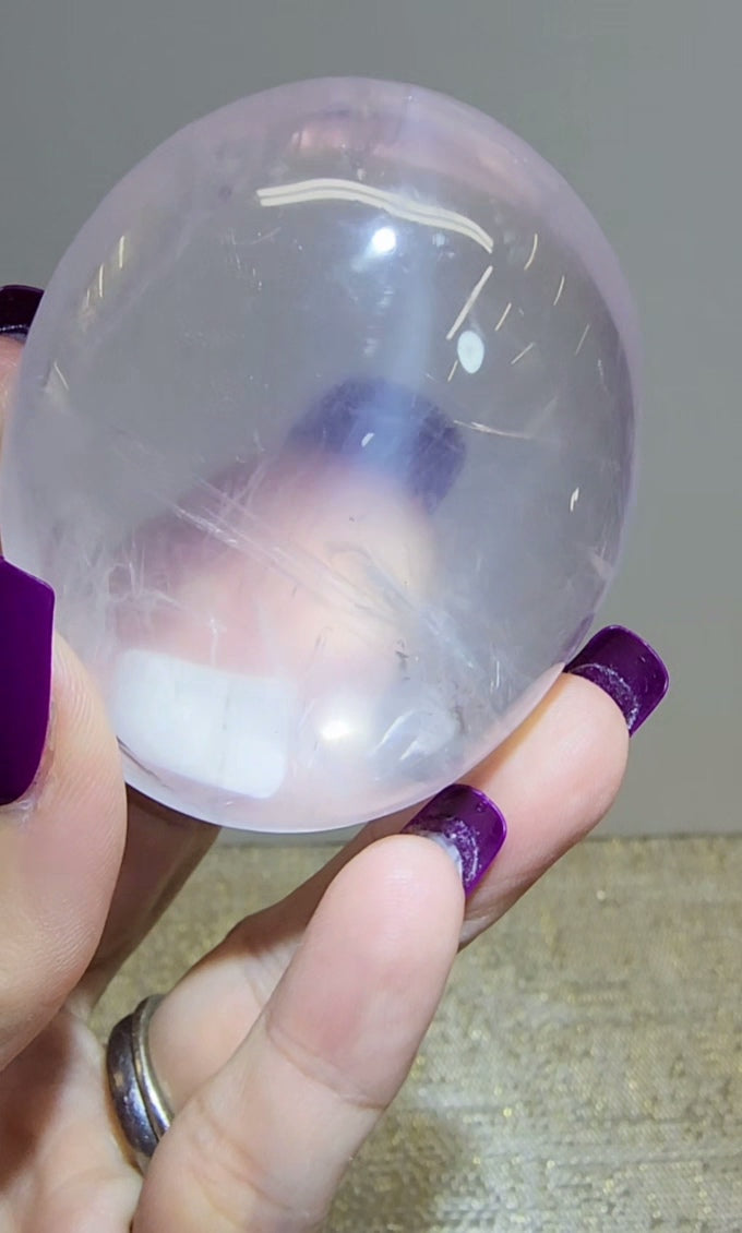 HQ Ice Rose Quartz Palm from Madagascar