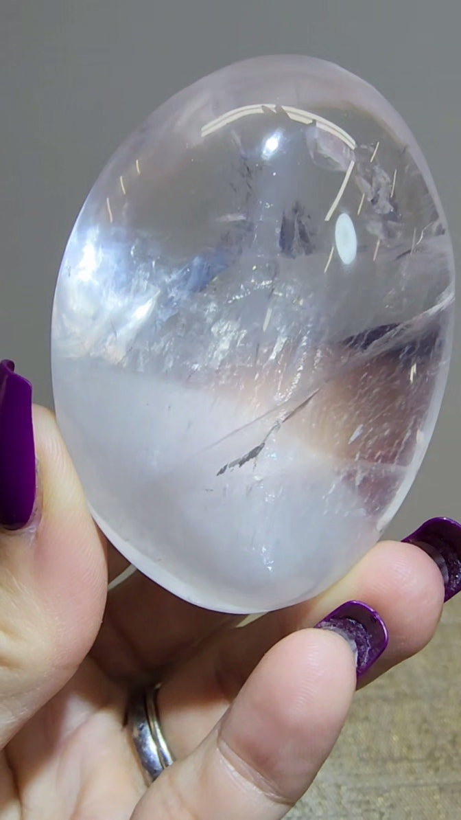 HQ Ice Rose Quartz Palm from Madagascar