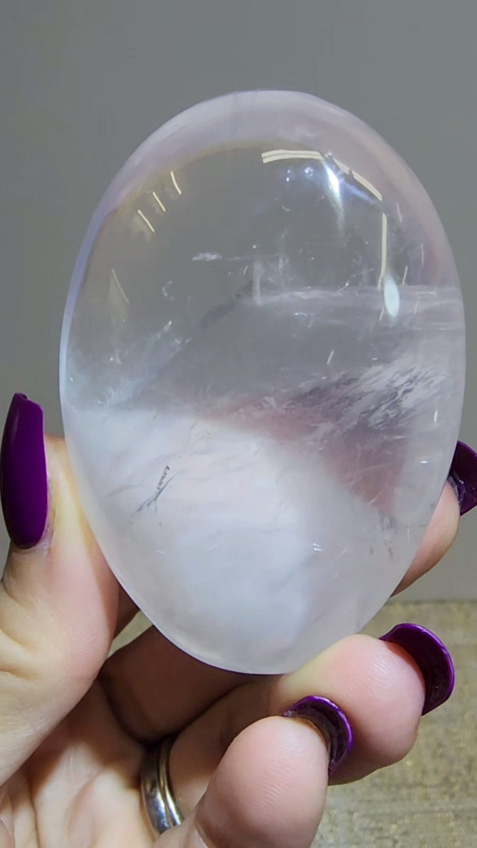 HQ Ice Rose Quartz Palm from Madagascar
