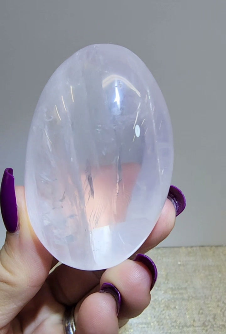 HQ Ice Rose Quartz Palm from Madagascar