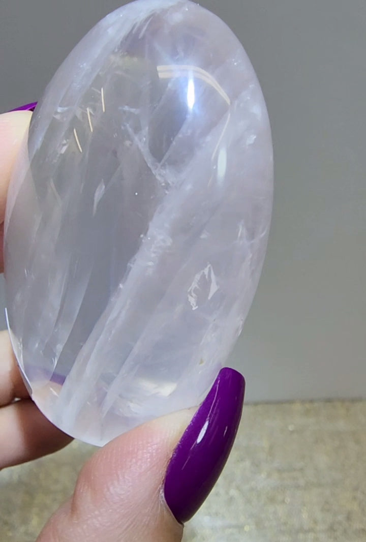 HQ Ice Rose Quartz Palm from Madagascar