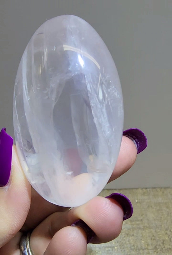 HQ Ice Rose Quartz Palm from Madagascar