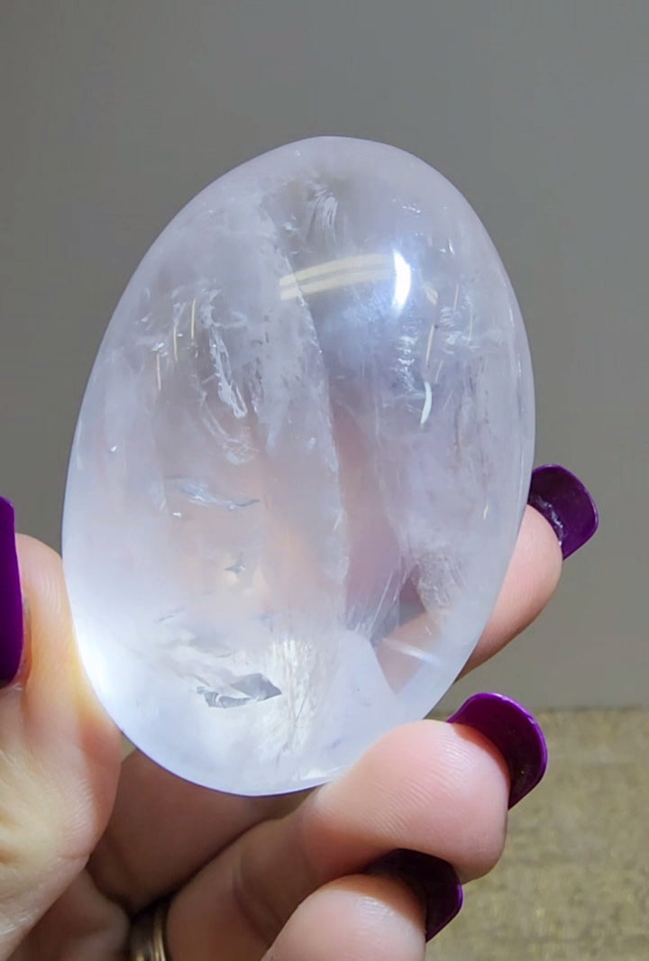 HQ Ice Rose Quartz Palm from Madagascar