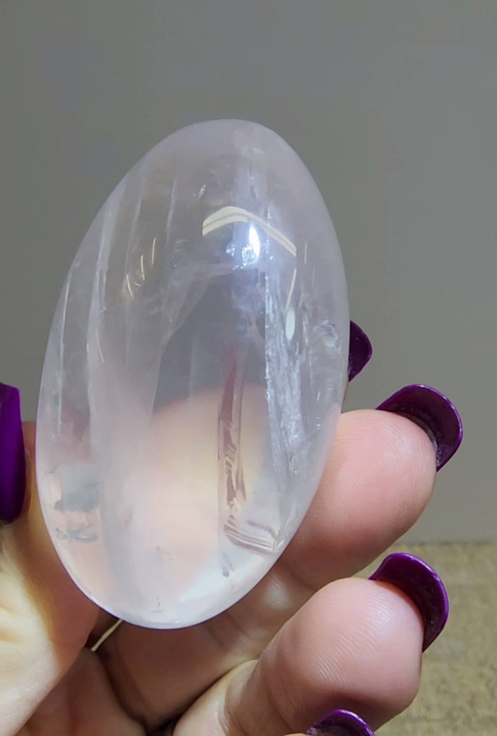 HQ Ice Rose Quartz Palm from Madagascar