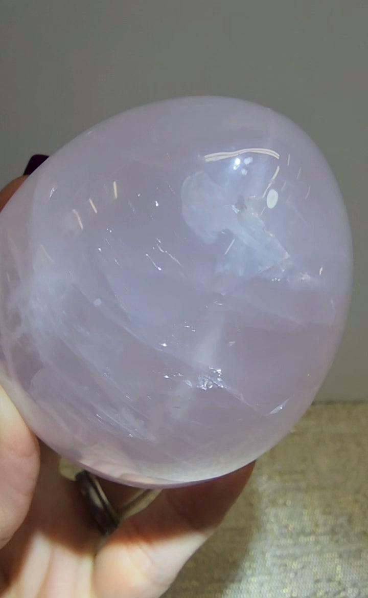 Large Rose Quartz Egg from Madagascar