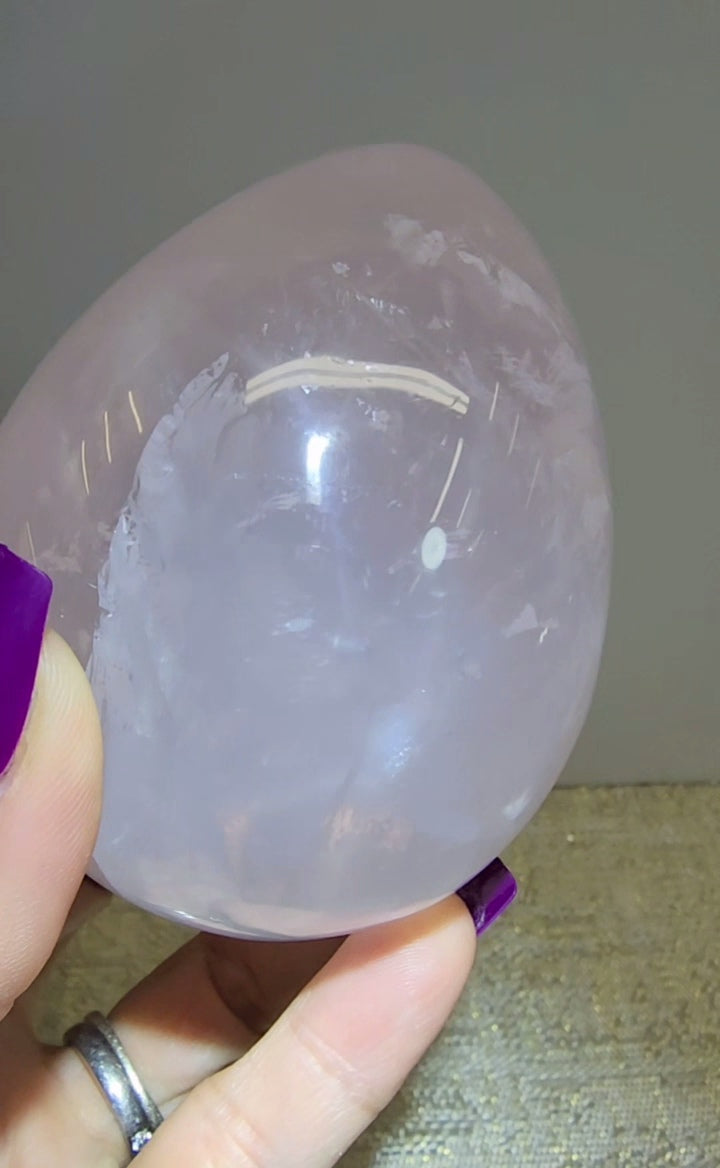 Large Rose Quartz Egg from Madagascar