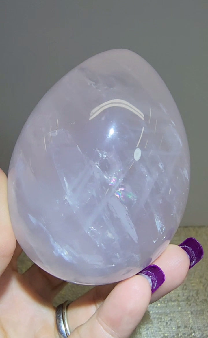 Large Rose Quartz Egg from Madagascar