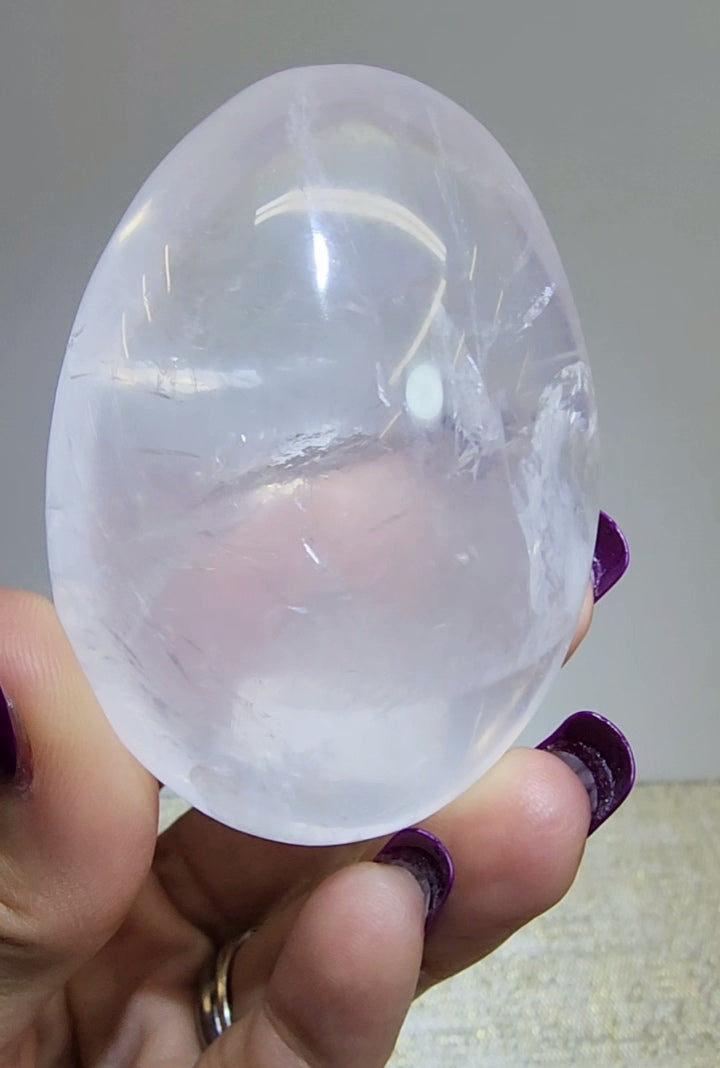 Ice Rose Quartz Palm from Madagascar