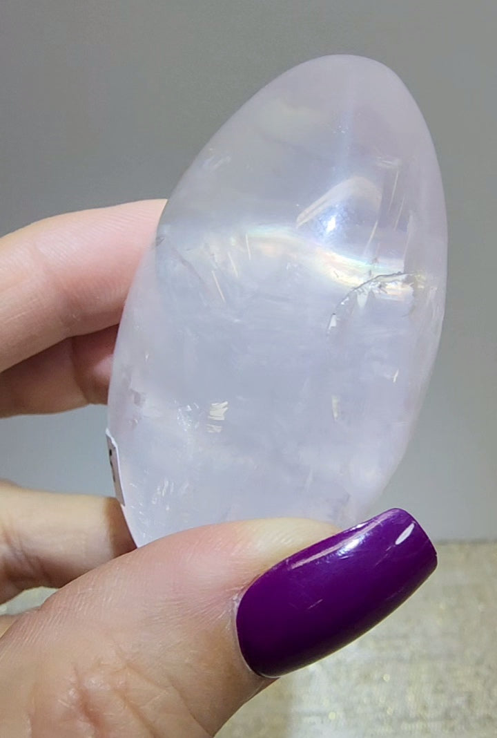Ice Rose Quartz Palm from Madagascar