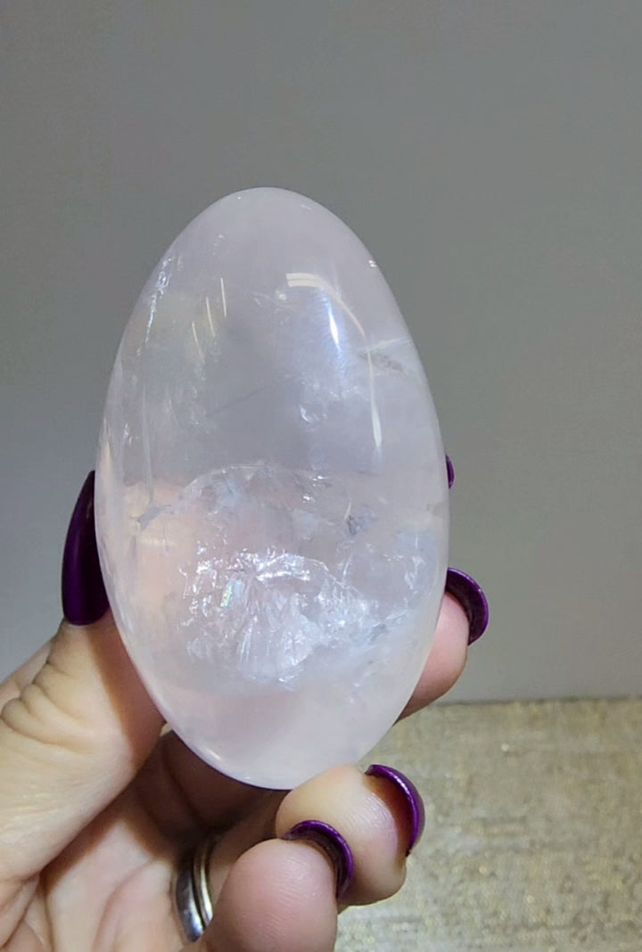 Ice Rose Quartz Palm from Madagascar