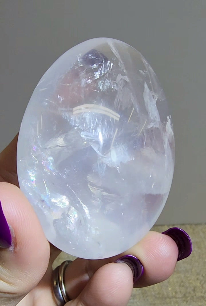 HQ Ice Rose Quartz Palm from Madagascar