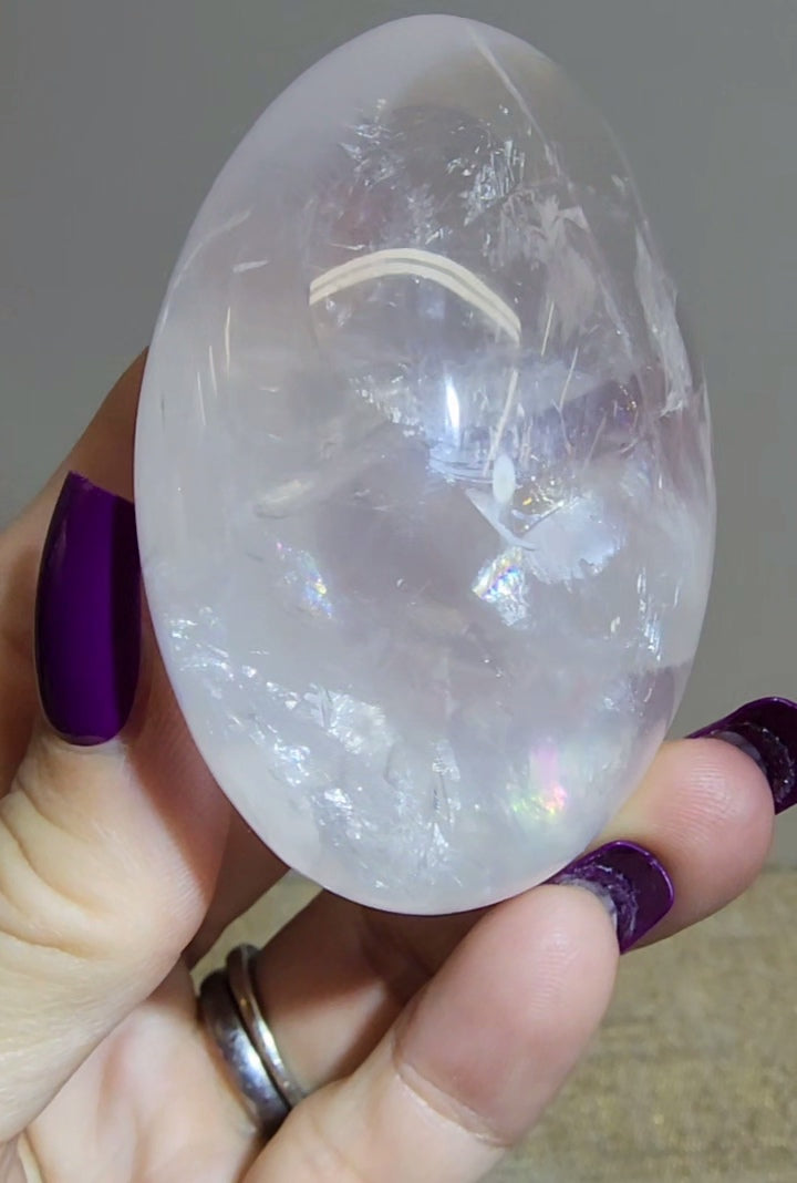 HQ Ice Rose Quartz Palm from Madagascar