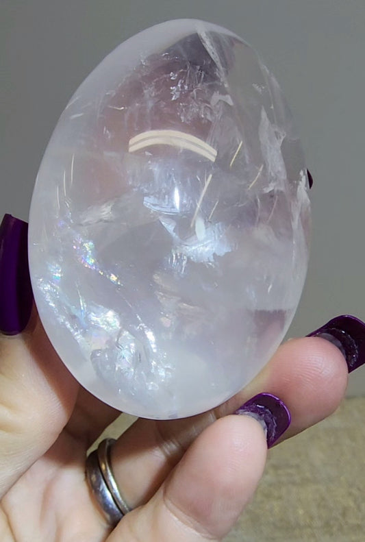 HQ Ice Rose Quartz Palm from Madagascar
