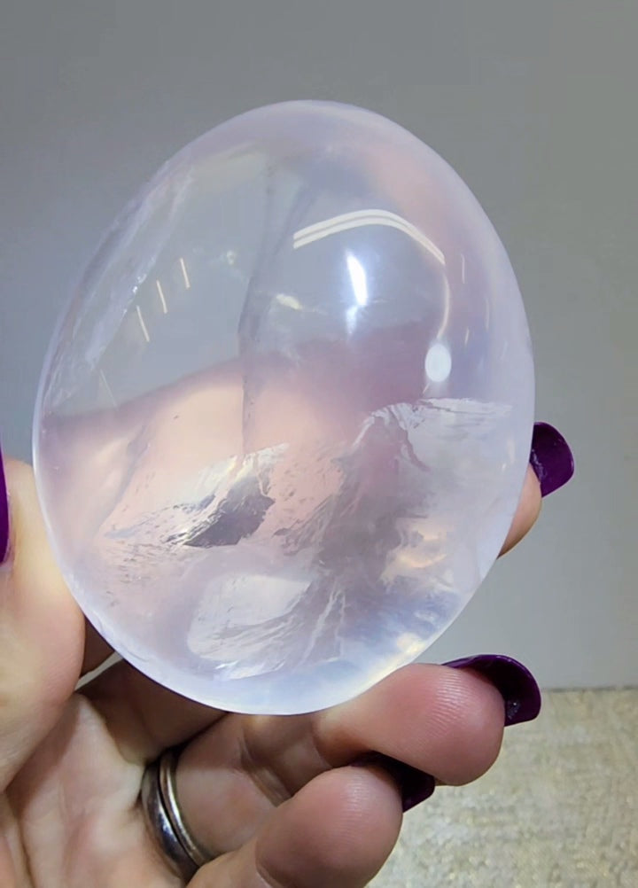 HQ Ice Rose Quartz Palm from Madagascar