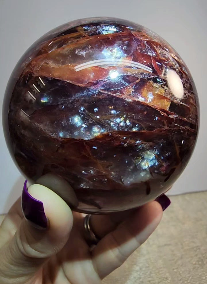 HQ Large Fire Quartz Sphere