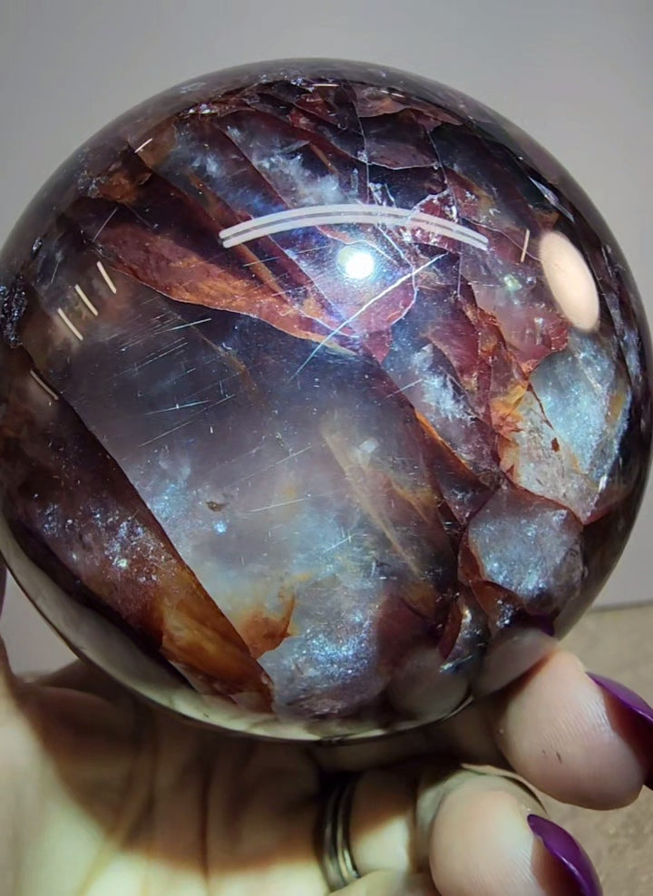 HQ Large Fire Quartz Sphere