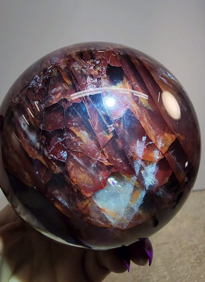 HQ Large Fire Quartz Sphere