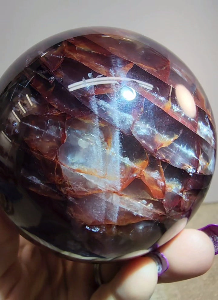 HQ Large Fire Quartz Sphere