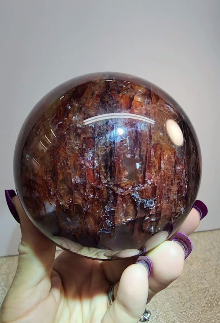 HQ Large Fire Quartz Sphere