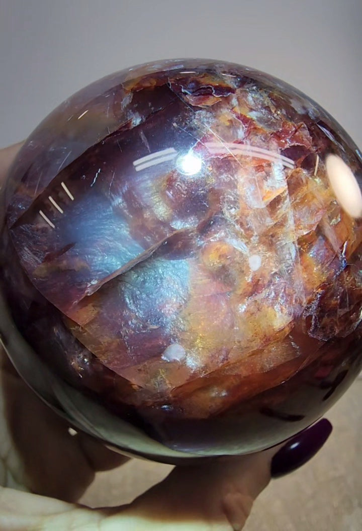 HQ Large Fire Quartz Sphere