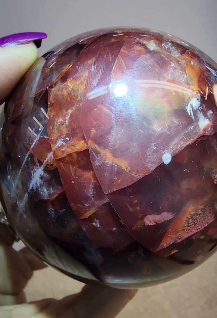 HQ Large Fire Quartz Sphere