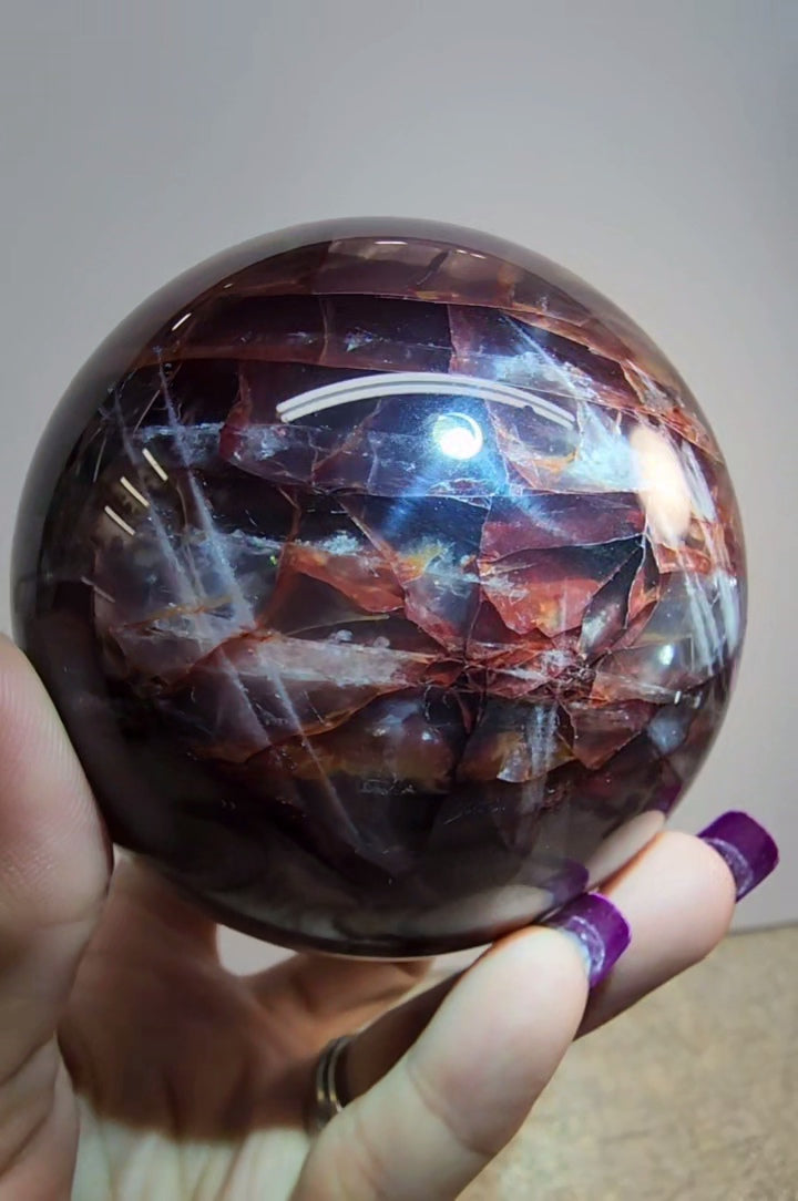 HQ Large Fire Quartz Sphere