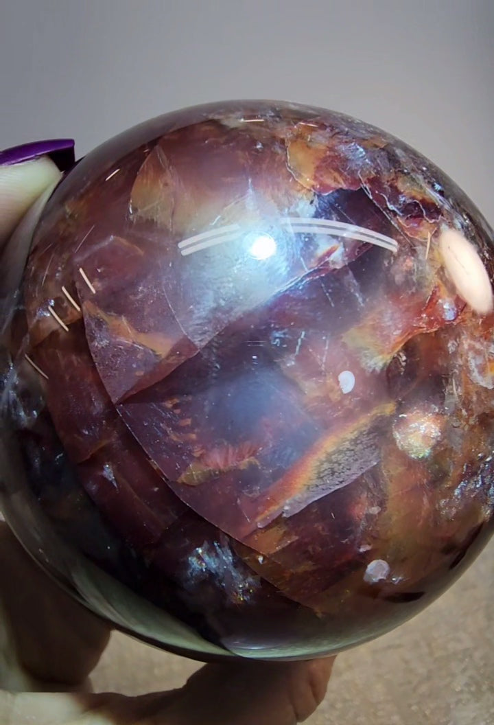 HQ Large Fire Quartz Sphere