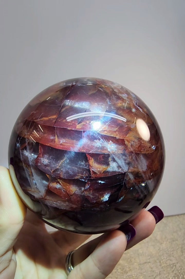 HQ Large Fire Quartz Sphere