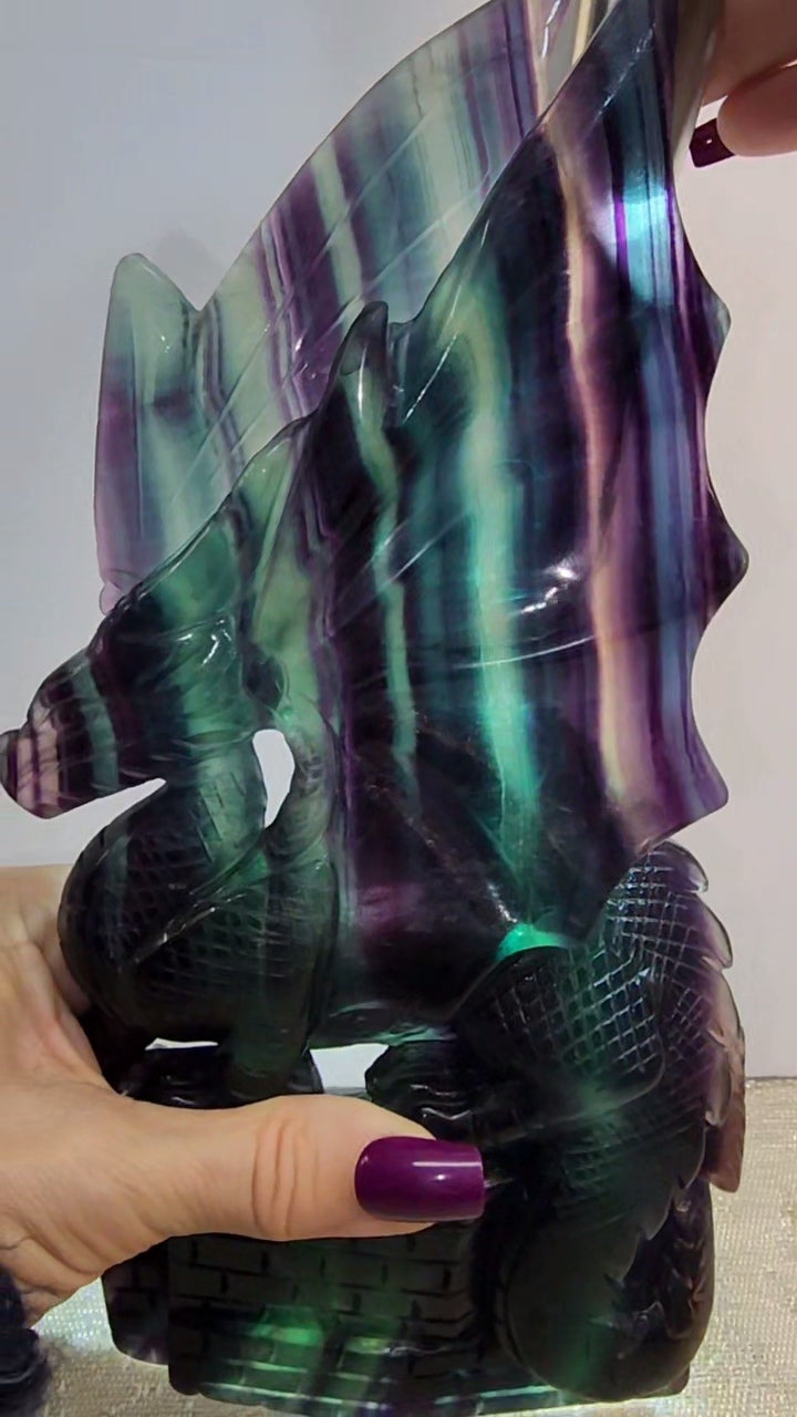Large HQ Banded Fluorite Dragon