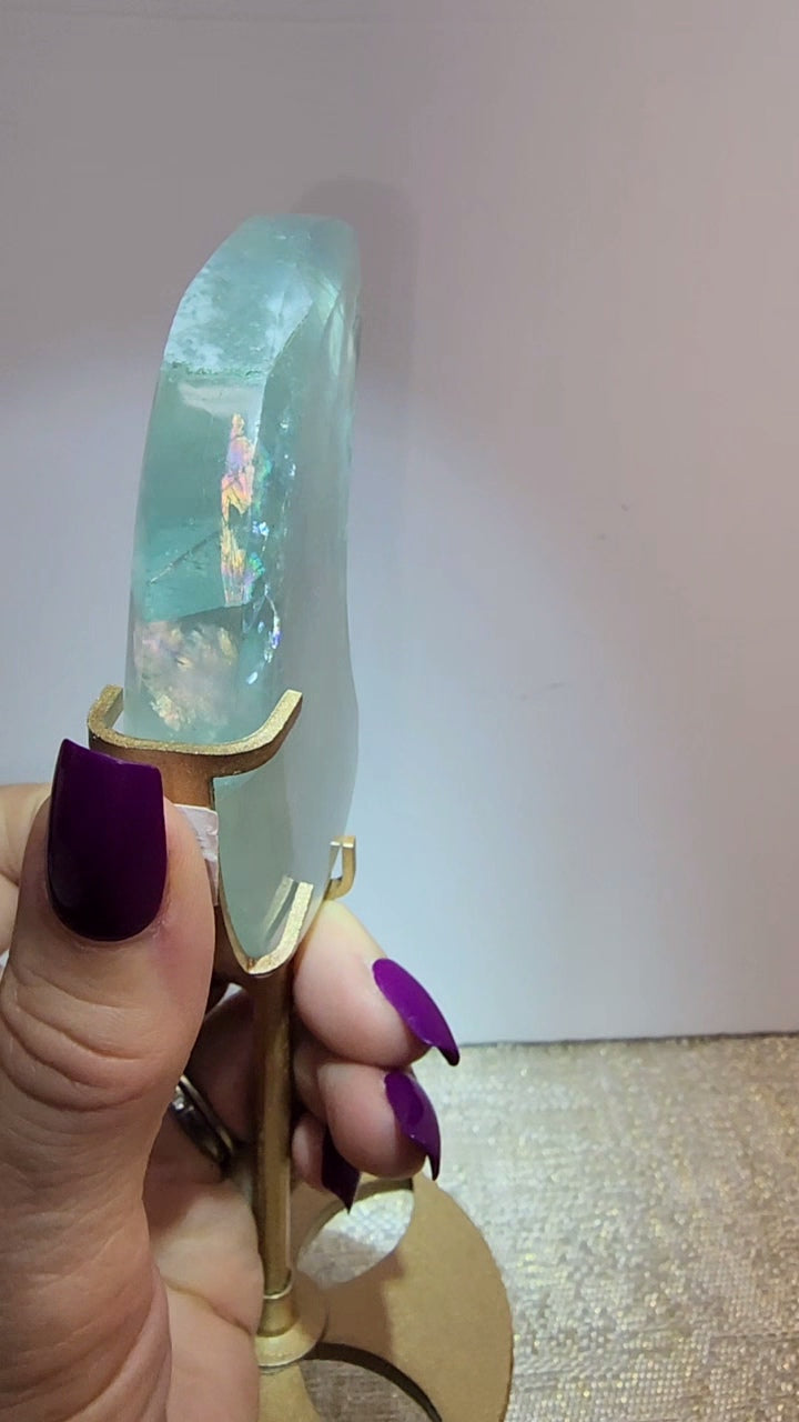 Blue Aqua Fluorite Moon