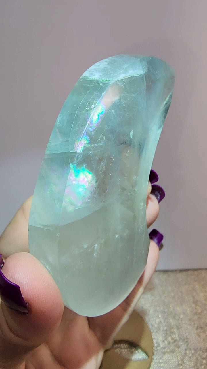Blue Aqua Fluorite Moon